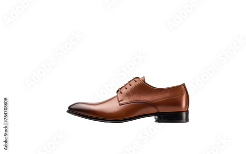 Stylish Brown Leather Oxford Isolated on Transparent Background photo