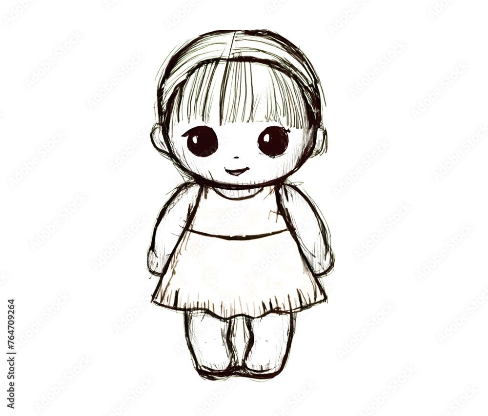 Simple Little Girl Drawing Sketch Simple Little Girl Drawing Sketch