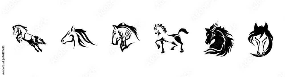Fototapeta premium Horse icon set.eps