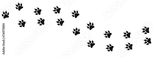 lion paw foot print silhouette vector on transparent background, animal foot print silhouette