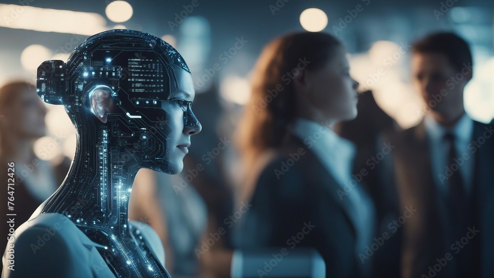 Generative AI. Each robot exudes a seamless blend of functionality and elegance, with polished metallic frames reflecting the vibrant hues of their surroundings. Generative AI. Each robot exudes a seamless blend of functionality and elegance, with polished metallic frames reflecting the vibrant hues of their surroundings.