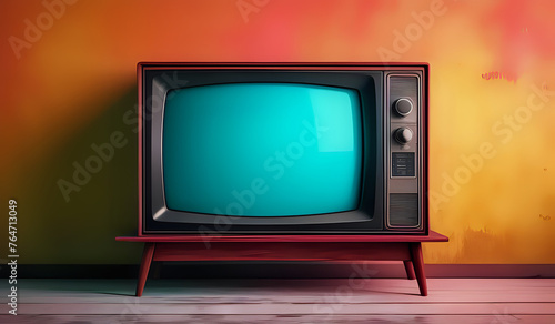 Abstract background with classic vintage tv retro style old television