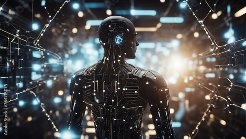 Generative AI. Embracing Tomorrow: The Rise of AI-Powered Robotics in Modern Society. The Dawn of AI-Powered Robotics in the Modern World. Machine Learning. Advanced technology. Future of humans.