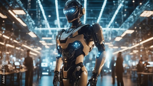 Generative AI. Embracing Tomorrow: The Rise of AI-Powered Robotics in Modern Society. The Dawn of AI-Powered Robotics in the Modern World. Machine Learning. Advanced technology. Future of humans.
