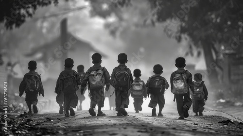 School Boys with Backpacks - Capturing innocence and the journey of learning.