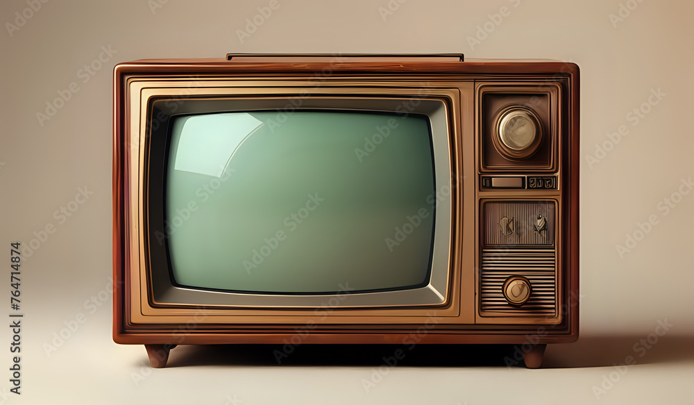 Abstract background with classic vintage tv retro style old television