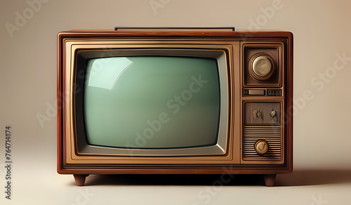 Abstract background with classic vintage tv retro style old television