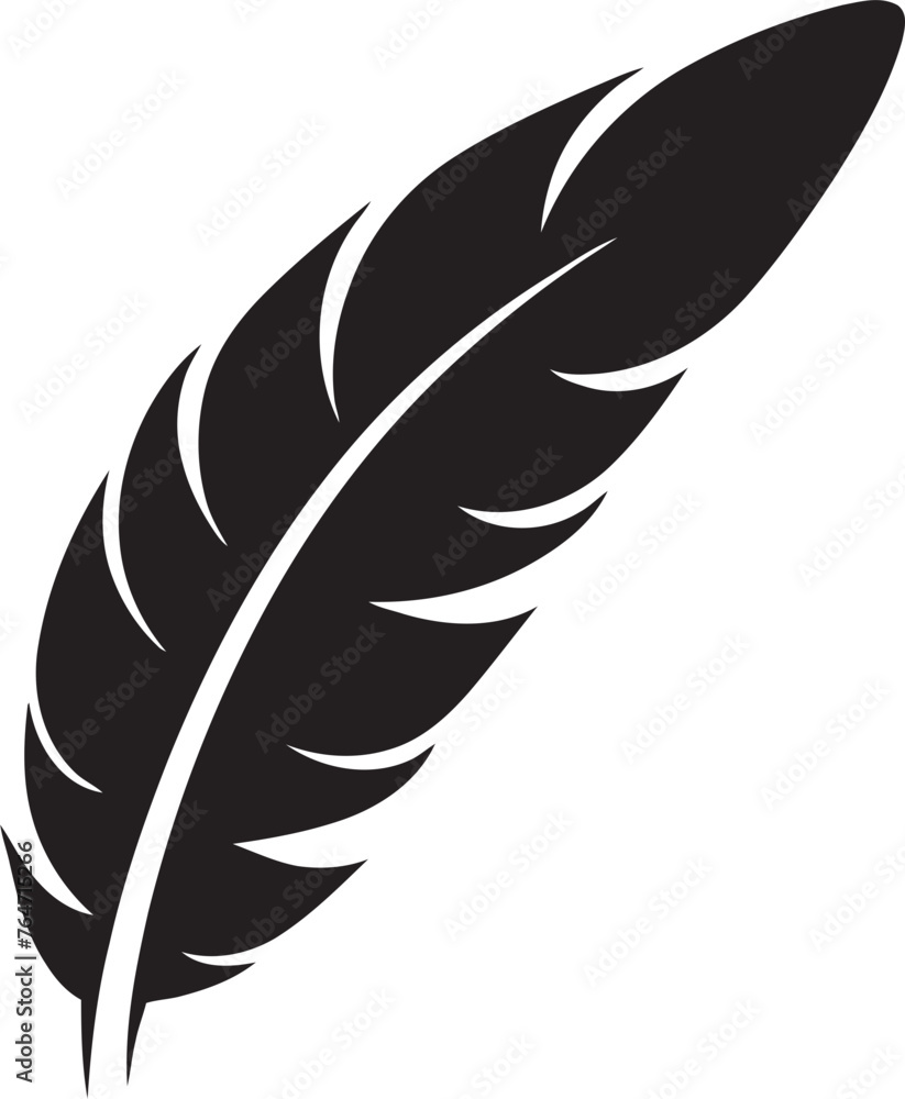 Fototapeta premium Feather Vector Logo Symbolic Minimalist Logo Craftsmanship Minimalist Feather Icon Vector Logo Design Excellence