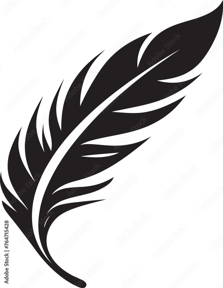 Feather Silhouette Vector Vector Logo Minimalism Perfected Sleek Feather Logo Iconic Vector Logo Artistry