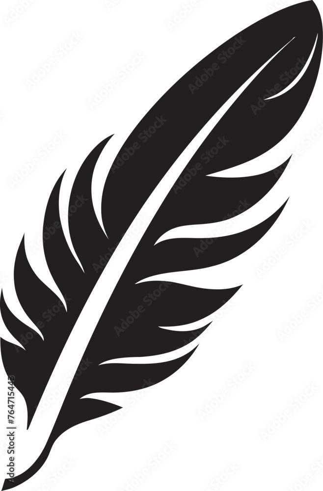 Fototapeta premium Minimalist Feather Emblem Sleek Logo Graphics Vector Feather Design Minimalistic Logo Concept