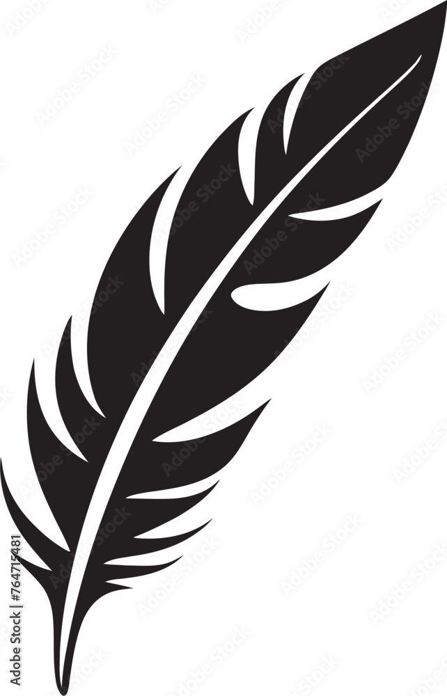 Vector Feather Symbol Simplified Logo Graphics Mastery Feather Silhouette Icon Minimalism Redefined in Logos