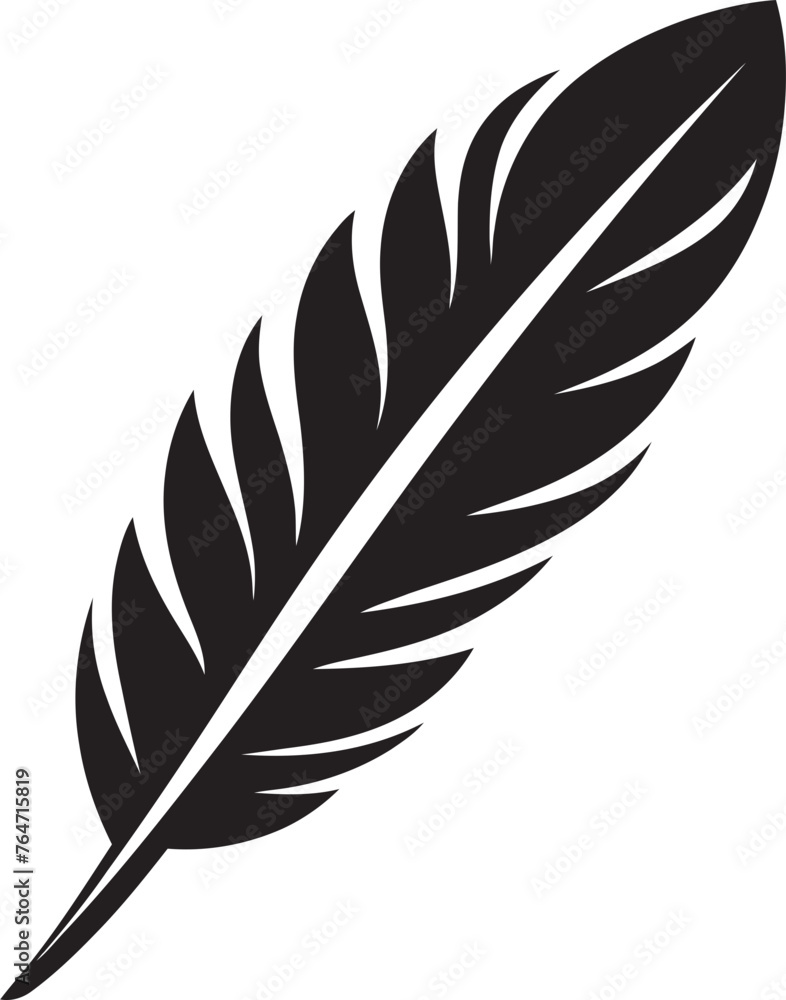 Fototapeta premium Minimalist Feather Icon Contemporary Logo Concept Vector Feather Symbol Stylish Logo Graphics
