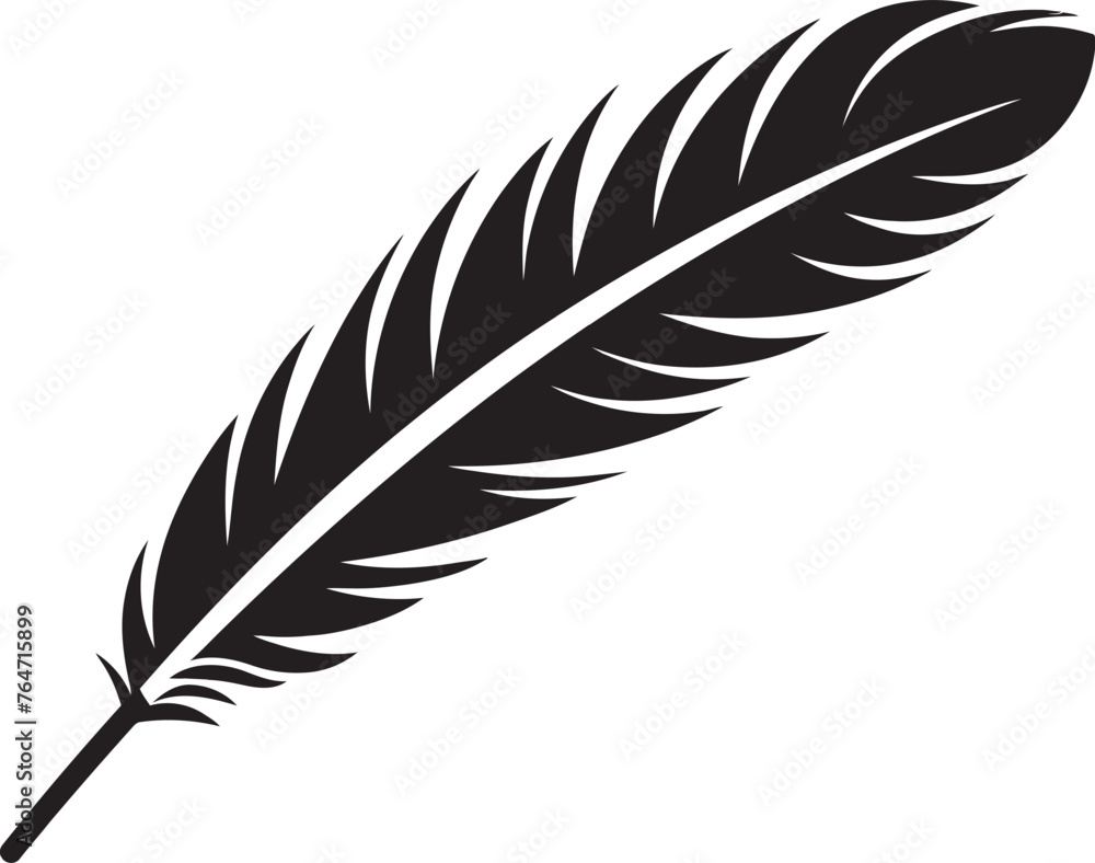 Obraz premium Minimalist Feather Design Contemporary Logo Concept Feather Silhouette Vector Sleek Logo Design