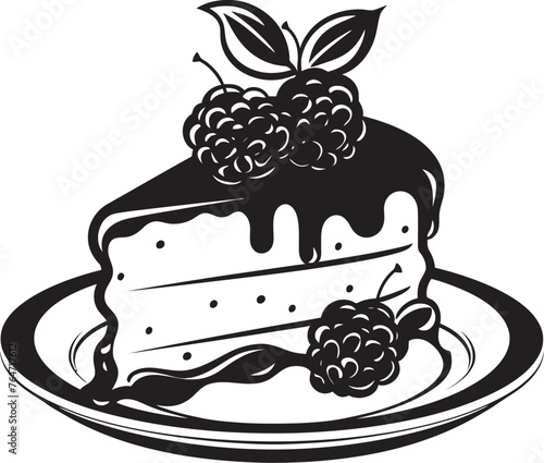 Heavenly Indulgence Berries and Cherries Cake Vector Design Luscious Temptation Logo of Cake with Cherries