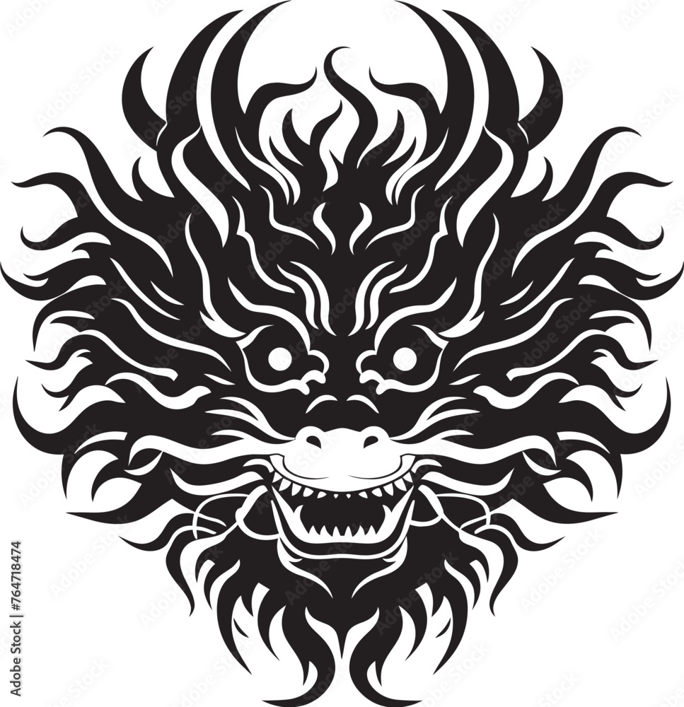 Obraz premium Imperial Lunar Elegance Chinese New Year Vector Logo Celestial Dragon Prosperity Vector Icon for Lunar New Year Celebration