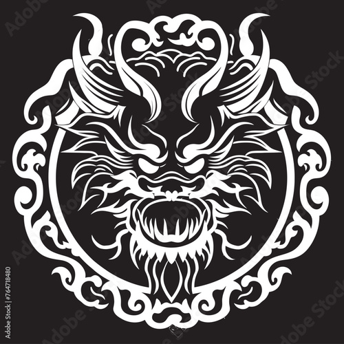 Lunar Guardian Dragon Vector Icon for New Year Serpentine Elegance Vector Graphics for Chinese New Year Dragon