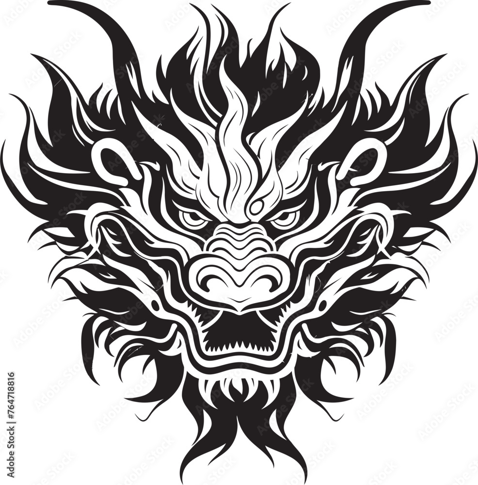 Dragons Blessing Chinese New Year Vector Icon Celestial Elegance Lunar New Year Dragon Graphics