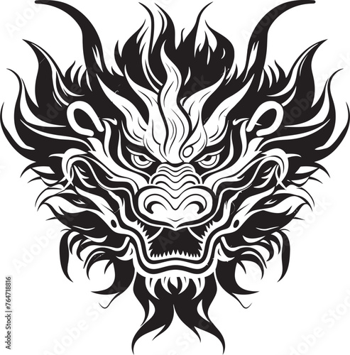 Dragons Blessing Chinese New Year Vector Icon Celestial Elegance Lunar New Year Dragon Graphics © BABBAN