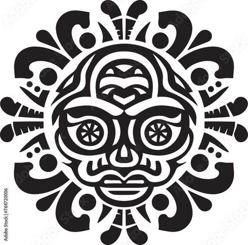 Tribal Treasures Dayak Pattern Vector Icon for Ethnic Enrichment Tribal Traditions Vector Graphics Depicting Authentic Dayak Culture