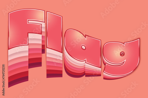 Flag Halftone Rise Text Effect