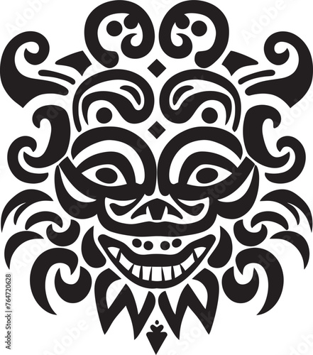Tribal Treasures Vector Icon Showcasing Indigenous Dayak Pattern Ethnic Embellishments Dayak Pattern Vector Design for Cultural Enrichment
