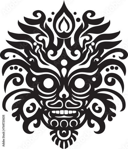 Ethnic Embellishments Dayak Pattern Vector Design for Cultural Enrichment Tribal Traditions Vector Graphics Reflecting Authentic Dayak Pattern Art