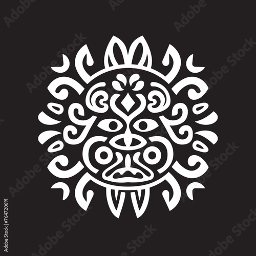Indigenous Elegance Dayak Pattern Vector Logo with Intricate Details Tribal Treasures Vector Design Incorporating Dayak Pattern Elements