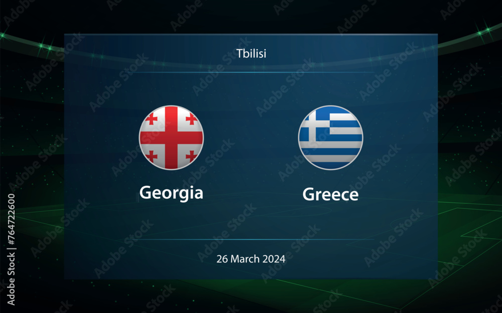 Georgia vs Greece. Europe soccer tournament 2024 - obrazy, fototapety, plakaty 