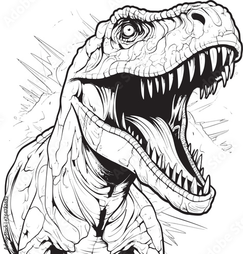 Cretaceous Canvas Vector Graphics for Dinosaur Line Art Coloring Pages Tyrannosaurus Triumph Line Art Coloring Pages Vector Logo with Dinosaurs