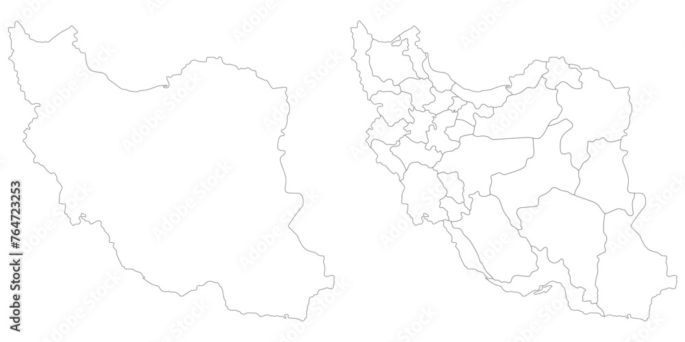 Iran map. Map of Iran in white set