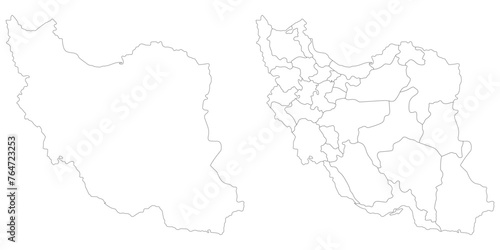 Iran map. Map of Iran in white set