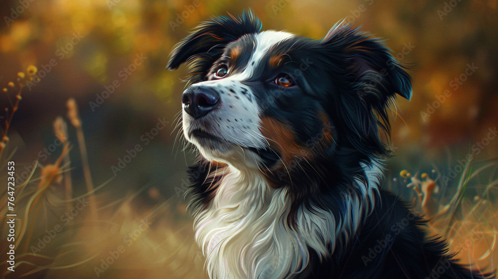 the serene beauty of a Border Collie enjoying a calm moment the serene beauty of a Border Collie enjoying a calm moment