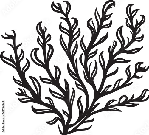 Seashore Sonata Vector Design with Doodle Seaweed Icon for Coastal Harmony Aquatic Artistry Doodle Seaweed Vector Graphics for Marine Masterpieces