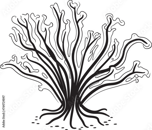 Oceanic Odyssey Vector Logo featuring Doodle Seaweed Illustration as the Navigator of the Deep Seashore Sonata Vector Design with Doodle Seaweed Icon for Coastal Harmony