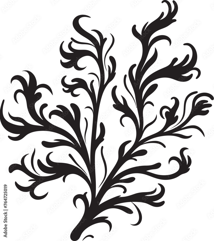 Obraz premium Oceanic Doodles Vector Icon featuring Whimsical Seaweed Illustration Seaweed Symphony Vector Graphics Crafting Underwater Harmony