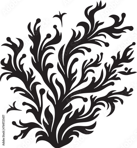Underwater Whimsy Vector Logo with Doodle Seaweed Design for Aquatic Charm Coastal Cartography Vector Design featuring Doodle Seaweed Iconography