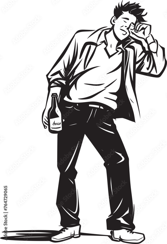 Liquor Love Drunken Man Vector Graphics with Embraced Alcohol Bottle Alcohol Embrace Vector Logo with a Drunken Man Clinging to a Booze Bottle Liquor Love Drunken Man Vector Graphics with Embraced Alcohol Bottle Alcohol Embrace Vector Logo with a Drunken Man Clinging to a Booze Bottle