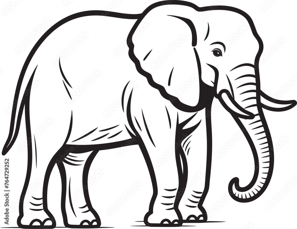 Obraz premium Elephant Emblem Emblematic Elephant Icon in Vector Format Elegant Elephant Vector Design Exuding the Elegance of an Elephant