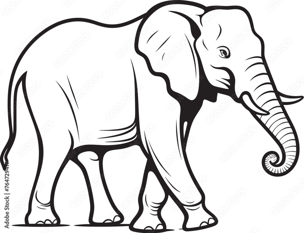 Majestic Elephant Vector Logo Showcasing the Majestic Magnificence of Elephants Elephant Essence Vector Design Portraying the Essence of Elephants