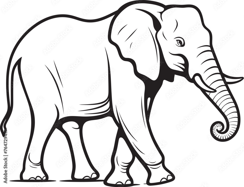 Fototapeta premium Majestic Elephant Vector Logo Showcasing the Majestic Magnificence of Elephants Elephant Essence Vector Design Portraying the Essence of Elephants