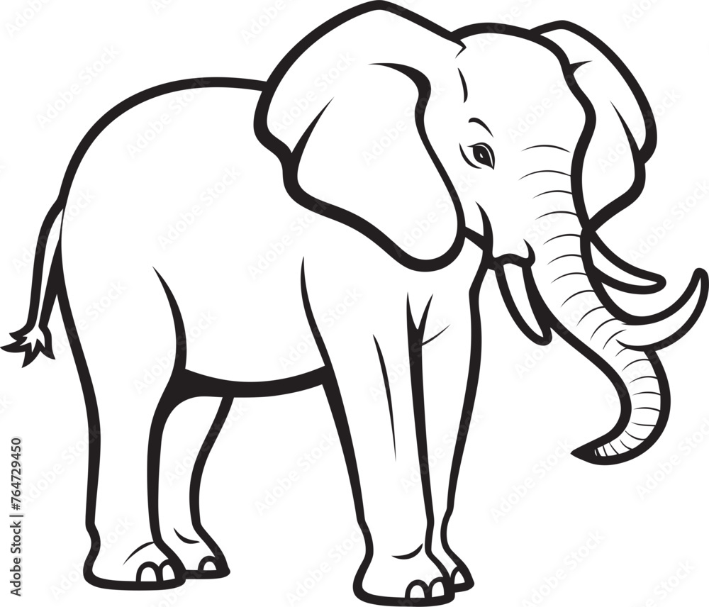 Fototapeta premium Regal Elephant Vector Graphics Showcasing Royal Demeanor of Elephants Elegant Elephant Vector Logo Embodying Grace and Power of Elephants