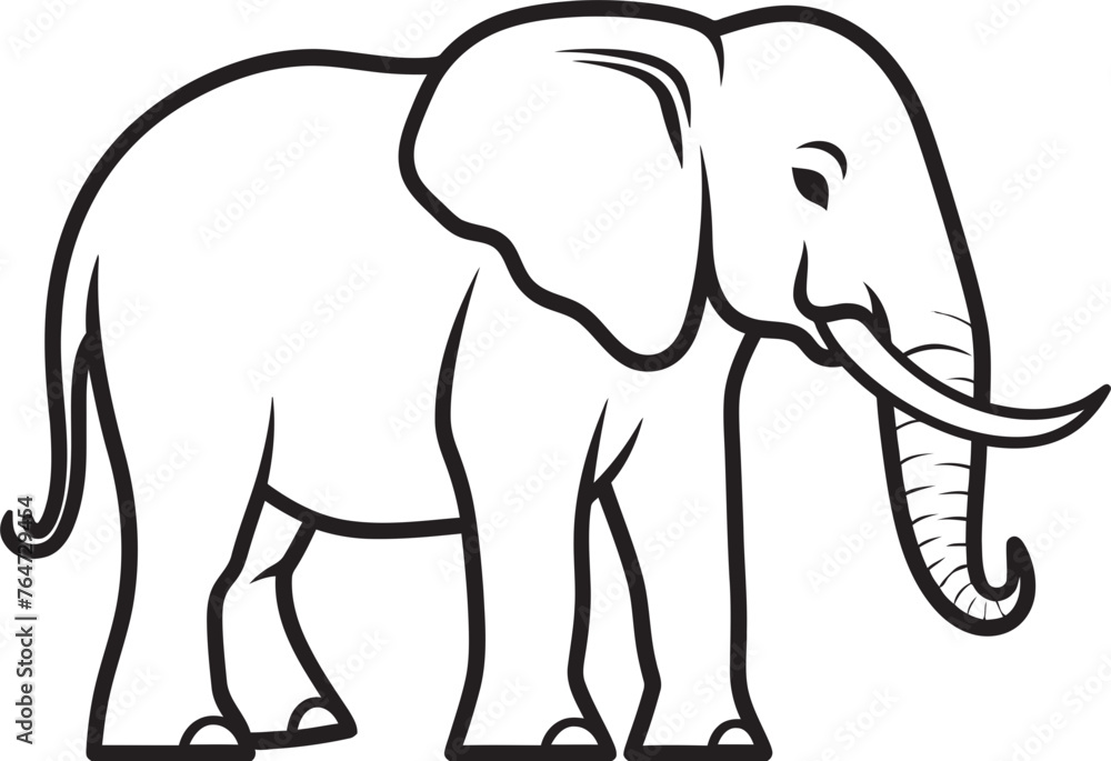 Fototapeta premium Iconic Elephant Vector Design Featuring Recognizable Elephant Illustration Noble Elephant Vector Graphics Reflecting Dignity and Strength of Elephants