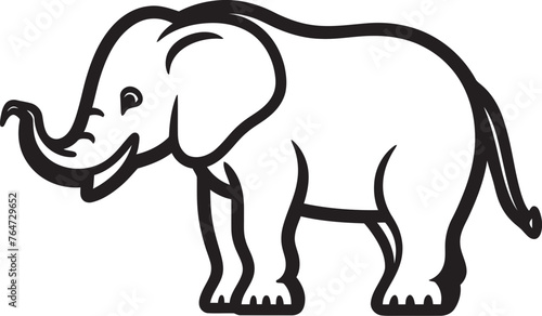 Elephant Icon Iconic Elephant Representation in Vector Art Royal Pachyderm Vector Graphics Depicting the Regal Demeanor of an Elephant