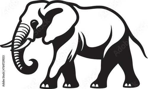 Ivory Insight Vector Graphics Offering Insight into Importance of Elephant Ivory Elephant Emblem Vector Logo Featuring Emblematic Elephant Symbolism