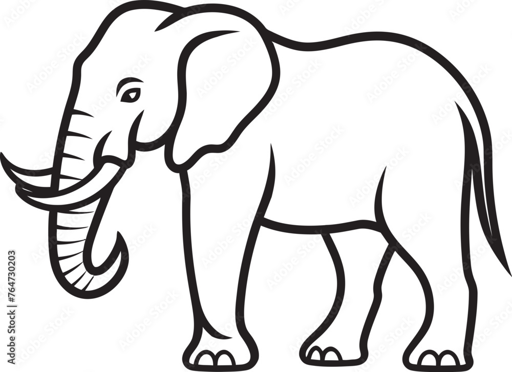 Fototapeta premium Mighty Elephant Majesty Vector Logo Embracing the Power and Majesty of Elephants Elegant Elephant Emblem Vector Design Showcasing Graceful Elephant Symbol