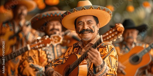 Mariachi band, cinco de mayo celebration. ai generated