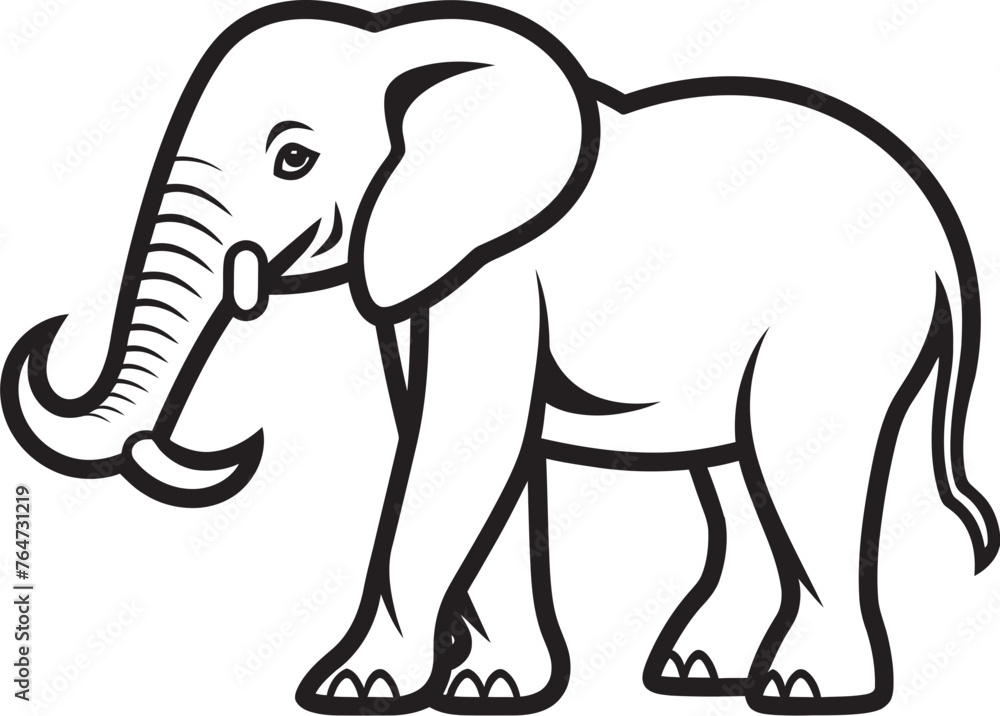 Fototapeta premium Elephant Essence Vector Design Capturing the Inherent Essence of Elephants Elephant Emblem Emblematic Elephant Icon in Vector Art