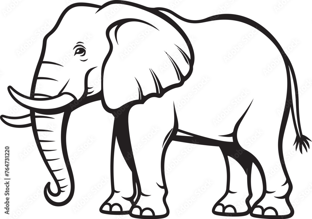 Fototapeta premium Elephant Emblem Emblematic Elephant Icon in Vector Art Elegant Elephant Vector Graphics Exuding the Elegant Charm of an Elephant