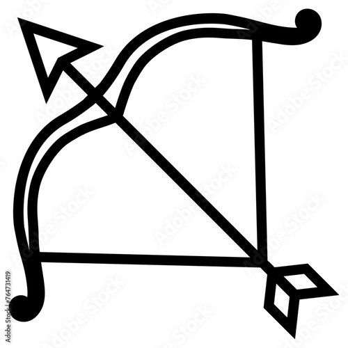 sagittarius zodiac icon, simple vector design