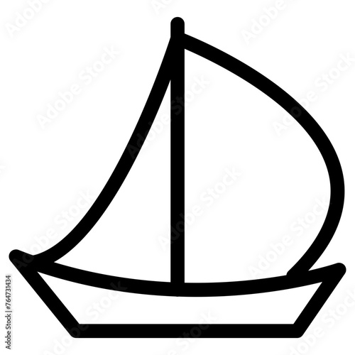 sailboat icon, simple vector design